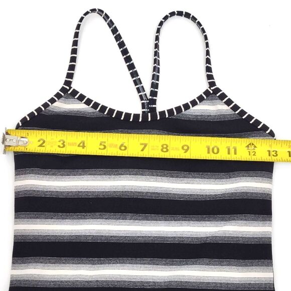 Lululemon Power Y Tank Top Shirt Built-Support No Padding 6 Black White Stripes - Picture 10 of 11